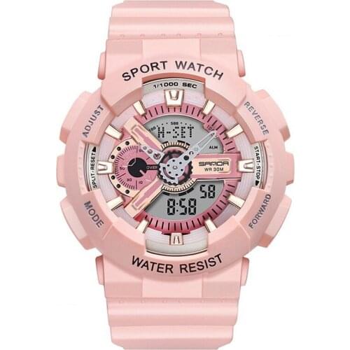 SANDA Luminous Electronic Watch Sports Watch, Running 2 High-End Japanese Machines, Very Good Water Resistant