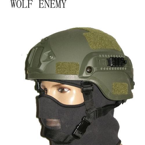 MICH 2000 Style ACH Tactical Helmet with NVG Mount and Side Rail for Airsoft Paintball Military Helmet 2000 ABS Helmet