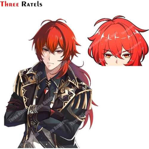 Three Ratels B90 Diluc Ragnvindr Genshin Impact Waterproof Stickers Suitable For Laptop Refrigerator Computer Decals