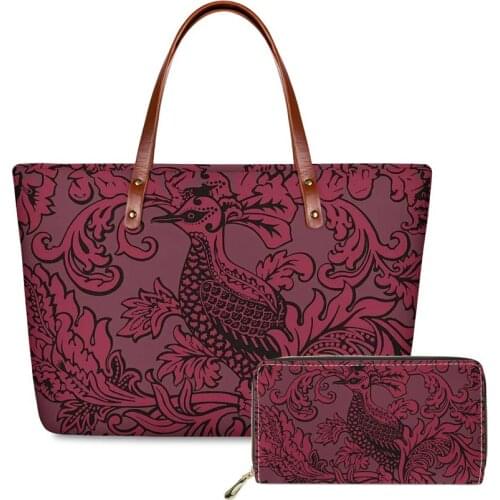 Women Bag Polynesian tribal style Printing custom Shoulder Bag Female Large Casual Tote Top-handle Bags Purse 2pcs/set Handbag