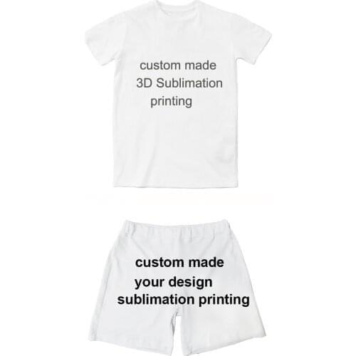Women Custom Made Sublimation Print T-Shirt Biker Shorts Sets Plus Size