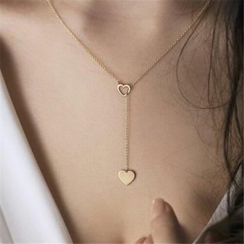 Tiny Heart Choker Necklace Gold Silver Necklaces Pendants for Women Collier Chians Boho Statement Necklaces Jewelry NB176