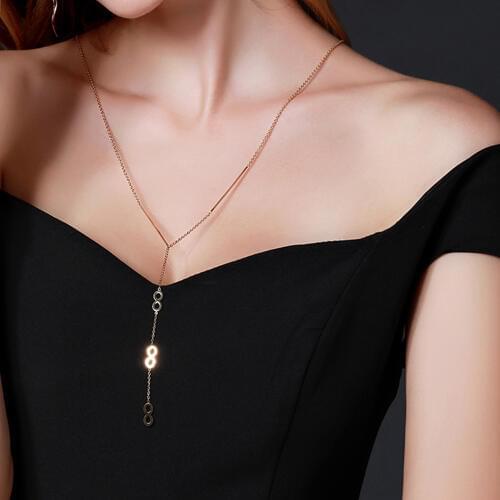 Gold stainless steel chain choker long infinity star rose cross pendant necklace women chocker neckless jewelry accessories