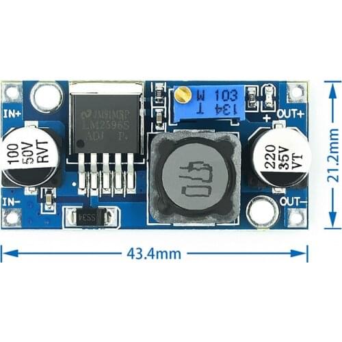 100pcs/lot LM2596S LM2596 LM2596 ADJ DC-DC Step-down module 5V/12V/24V adjustable Voltage regulator 3A
