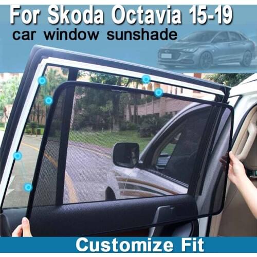 4pcs High-end custom For Skoda Octavia 2015-19 card type magnetic car curtain sun shade car window shade car styling car curtain