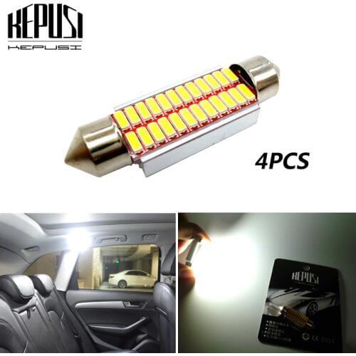 4x Canbus 31mm 36mm 39mm 41mm Festoon LED bulb 4014 C5W Auto Dome Light Car Interior Lamp license plate light White Car Styling