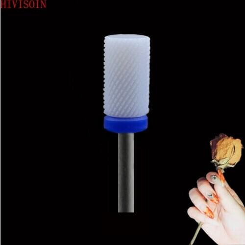 5Pcs White Ceramic Nail Drill Bit - Small Barrel Bit - M (0092.060)