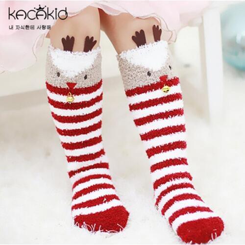 5 Pairs Christmas theme Kids baby Socks Knee Thicker Winter Unisex Cartoon Girl Boy Baby Toddler Socks animal infant Soft socks