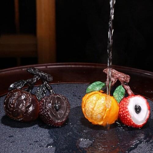 Resin Color Changing Litchi Tea Pet Accessories Household Office Fruits Decorate
