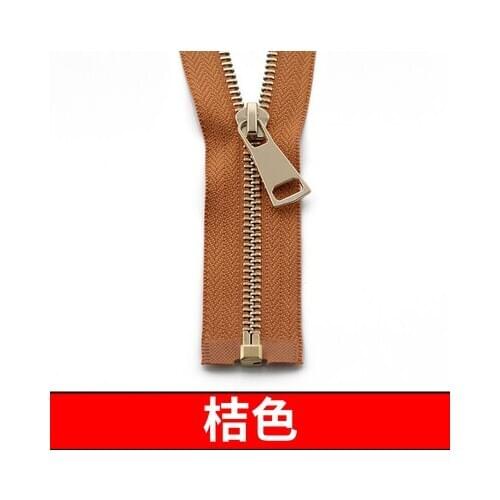 Free shipping 3pcs/lot 5# 70cm orange red zipper Metal zipper light gold teeth open-end clothing coat jacket down zipper