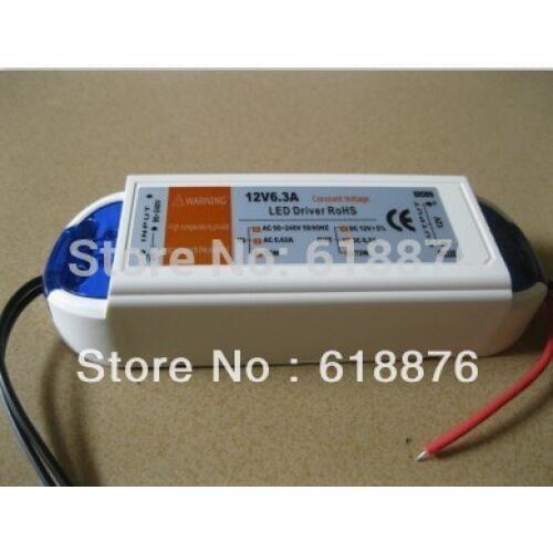 Free shipping 5pcs 12V 6.3A 72W Power Supply AC/DC adaptor transformer switch for LED Strip RGB ceiling Light bulb LED Bulbs