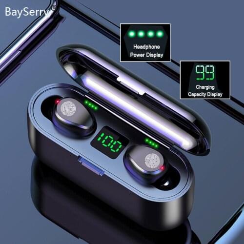2000mAh Power Bank Wireless Headphones Bluetooth 5.0 TWS Earphones Mini In-ear Stereo Running Support iOS/Android Phones HD Call