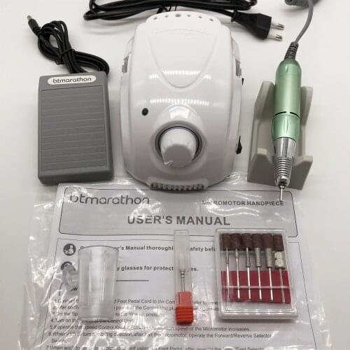 65W btmarathon control box + 2021 new 35000RPM green high-quality drill professional manicure pedicure nail polish equipment