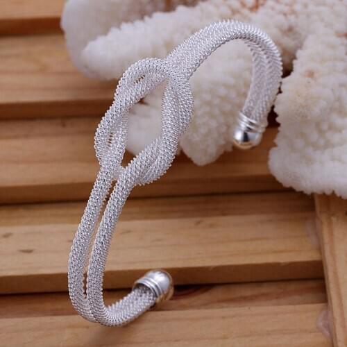 Bangle 925 silver bangle 925 silver fashion jewelry bangle knotted web jewelry wholesale uuiu LB091