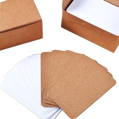 Birthday 5x100pcs Size: 89mmx52mm Kraft Paper Blank Small Card Message Notes Cardboard Postcard Word For Graffiti Free Shipping