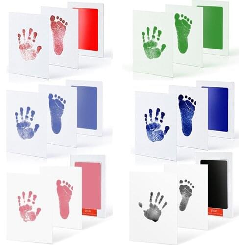 Baby Footprint Handprint Imprint Safe Non-Toxic Newborn Babies No Touch Skin Inkless Ink Pads Kits Hand Foot Print Souvenir Gift
