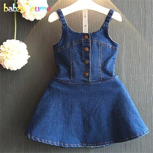 2016 New Brands Summer Toddler Clothing Kids Clothes Baby Vest Dress Children Costume Fashion Denim Girls Dresses 0-7Year BC1116