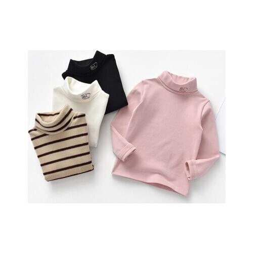Girls T Shirt 2020 Autumn and Winter Baby Clothes New Bottoming T Shirt Cotton Childrens Turtleneck Long Sleeve Thickened Tees