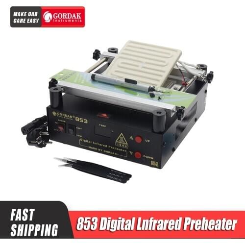 GORDAK853 anti-static preheating station digital display button setting temperature desoldering station 12 * 12cmheating plate
