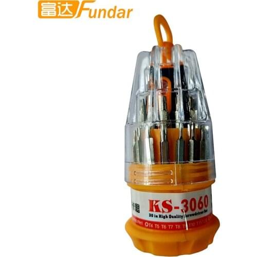 Chrome alum steel tips 31 in 1 interchangeable pocket precision screwdriver set cell phone screwdriver