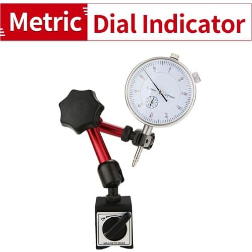 0-10mm 0.01mm Dial Indicator Gauge Meter Precise 0.01mm Resolution Indicator Gauge Mesure Instrument Tool Aluminum Alloy Case