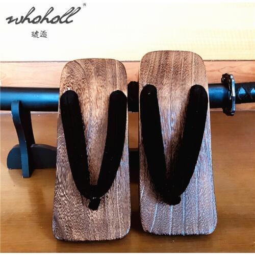 WHOHOLL Geta Summer Men‘s Slippers Flip-flops Wooden Slippers Japanese Geta Clogs Shoes Cosplay Costumes Shoes Slides