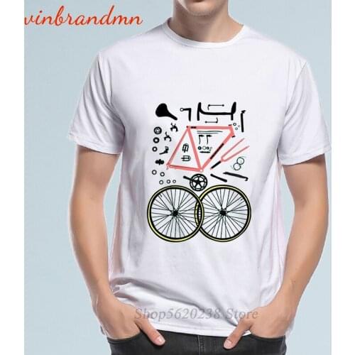 2020 New Funny Exploded look at all the parts make up a racing bike T shirts men MTB biker T-shirt Mountain bicycle parts Tshirt