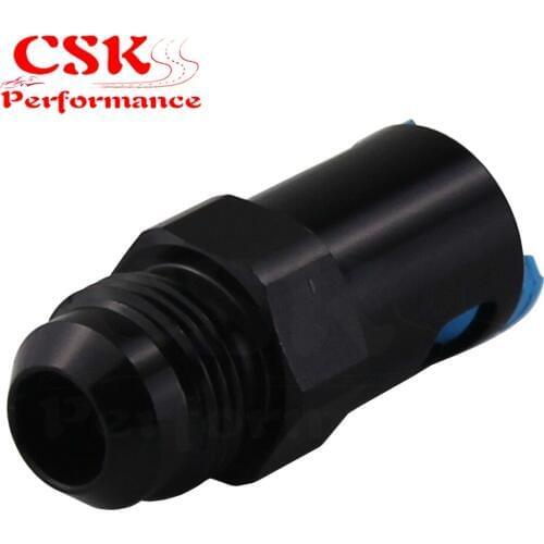 Male AN8 to 3/8" Female Push On Quick Connect Fitting Adapter Black
