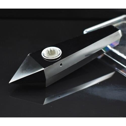 Natural Crystal Stone Smokey Pipe Healing Quartz Jewelry Crystal Point Wand Gemstone Rose Quartz