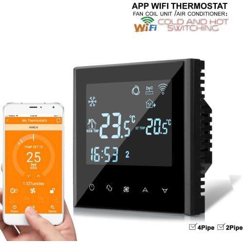 Touch Screen Programmable heat cool temp WIFI thermostat for APP Controller