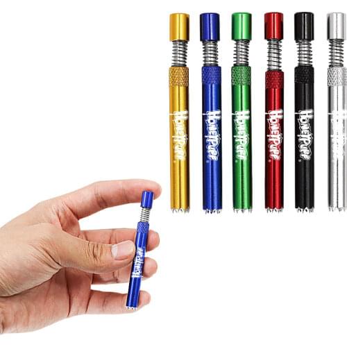 HONEYPUFF Self Cleaning One Hitter Pipes With Jagged Bowl 82MM Aluminum Tobacco Hand Bat Smoking Cigarette Dugout Pipe