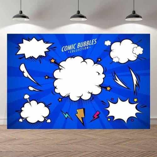 SeekproBackground super hero theme boom boys happy birthday party baby shower Portrait Backdrops for Photography