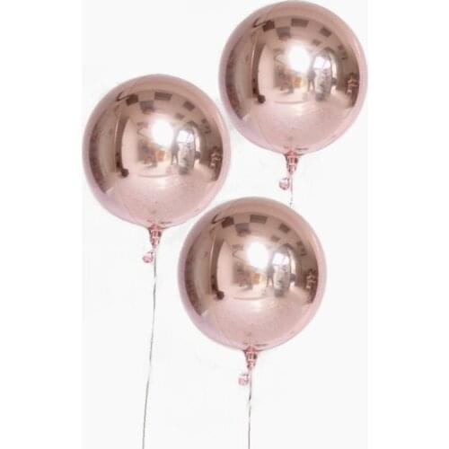 20pcs 10inch Metallic Dimensional Rose Gold Silver Foil 4D Balloons Wedding Birthday Party Decor Helium Inflatable Globos Supply