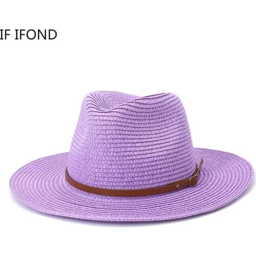 Spring Multicolour Casual Sun Straw Hats For Women Fashion Summer Men Beach Panama Jazz Hat Wide Brim Vacation Visors Hats