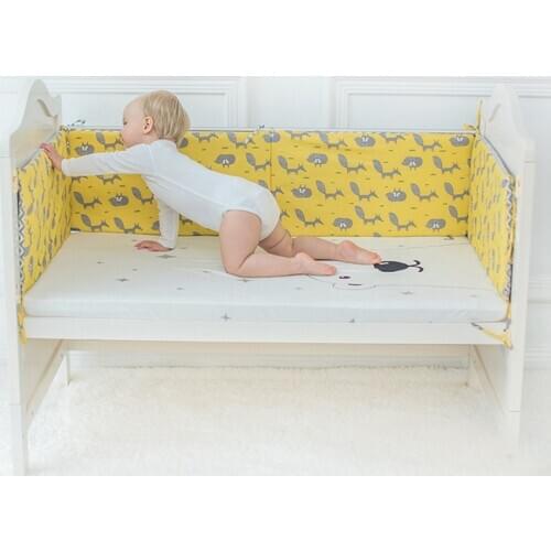 Happyflute Baby Bed Barrier Fence Safety Collision Cotton Adjustable Washable Soft Guardrail Security Foldable Bumper Bedding