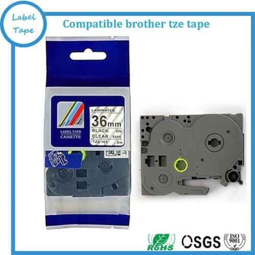 Compatible TZ tape TZ-161 tz161 Black On Clear P-touch label tze161 tz 161