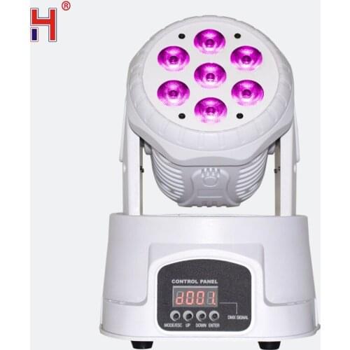 Mini LED Wash 7x12W 4in1 RGBW Quad Moving Head Stage Lighting DMX512