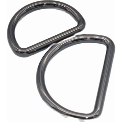Gunmetal D Ring Slide Adjustable Buckle Bag Clasp Belt Strap Buckles Dog Hook Rings Half Webbing Belt D Rings Handbag 1.25" 1.5"