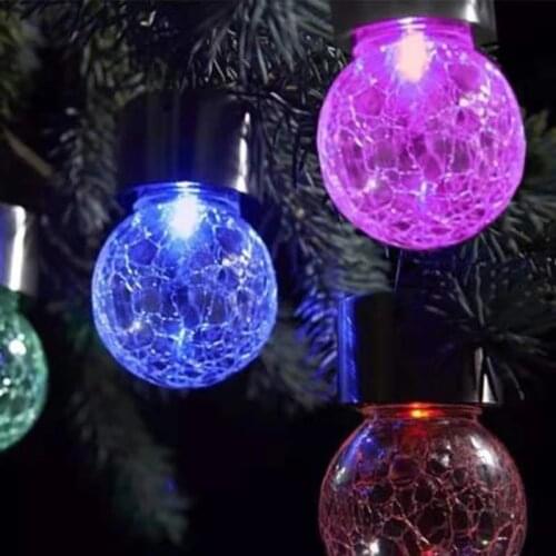 Solar Night Light Outdoor Decorative Lamp Garden Mason Bottle Hanging Lamp Creative Glass Jar LED Crack Light For Festival Decor