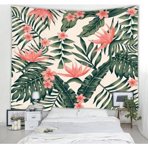 Explosion models green leaf safflower printed background tapestry wall decoration cloth multiple sizes