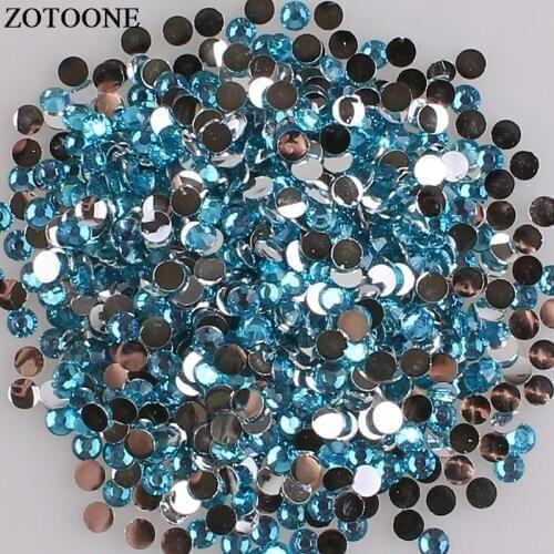 ZOTOONE Glue On Lake Blue Nails Rhinestones Stones And Crystals Applique Flatback Resin Non Hotfix Rhinestones DIY Mobile Phone