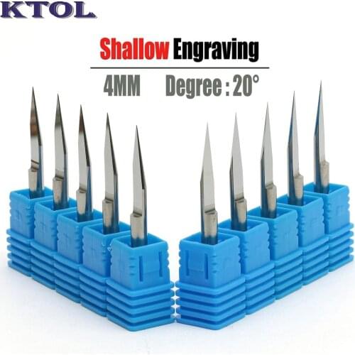 0.07mm 4x20 Angle Wood Engraving Router Bits Woodworking Cutters Endmill V Fresa Milling Tools Carbide CNC PCB Bit Imported