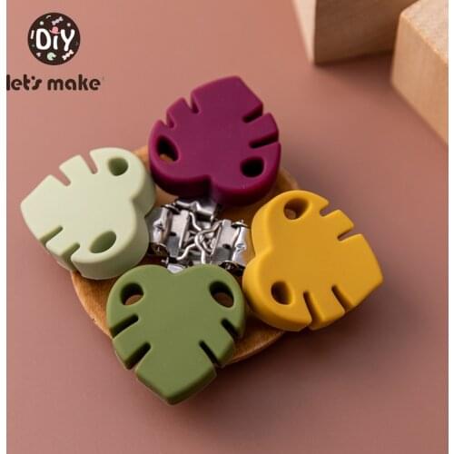 Lets make 1Pc Turtle Leaf Pacifier Clip BPA Free Food Grade ECO-Friendly Silicone Soft DIY Children Pacifier Accessories
