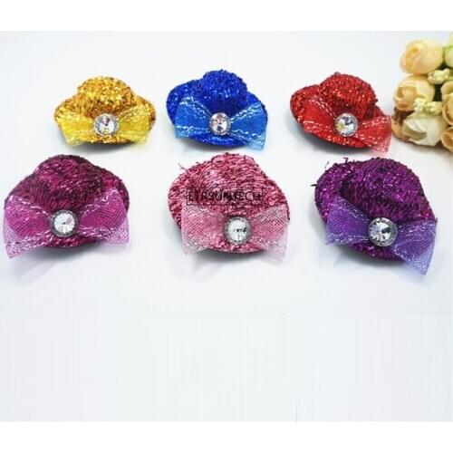 100PCS Cute Pet Dog Cat Beauty Supplies Bows Hairpin Pet Hair Hat Clips Headdress Gift Pet Cat Puppy Feather Headdress