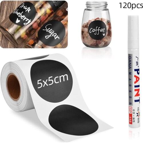 120pcs Kitchen Labels Jars For Spices Stickers Pantry Labels Containers Organizers Waterproof Stationery Spice Jar Wall Sticker