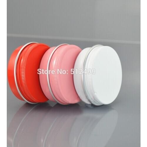 30g ML refillable box pink/white/red empty round aluminum metal tin cans bottle cosmetic cream box DIY jar Aluminum Lipstick Pot