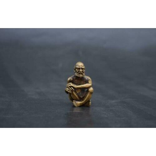 4.2 CM Chinese Copper arhat Dharma Bodhidharma Daruma Master Of Zen sculpture