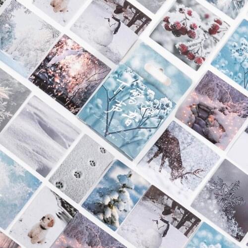 46 Pcs/box Snow Sound Series Decorative Stationery Planner Stickers Scrapbooking DIY Diary Album Scenery Stick Lable