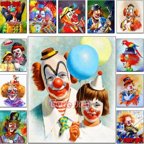 5D DIY Diamond Painting cross stitch people Clowns full square round Drill diamond mosaic embroidery rhinestone decoration salon
