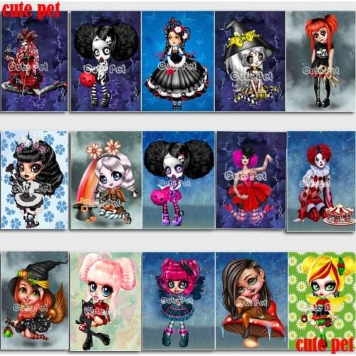 5D DIY Diamond Painting Cartoon little girl doll Full Drill Embroidery Cross Stitch Mosaic Kit Home Decor Christmas Gift for kid